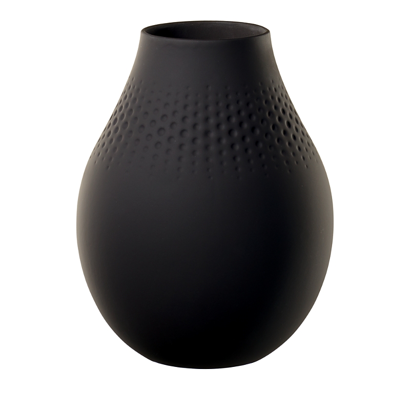 Villeroy & Boch Collier Noir Tall Vase In Black