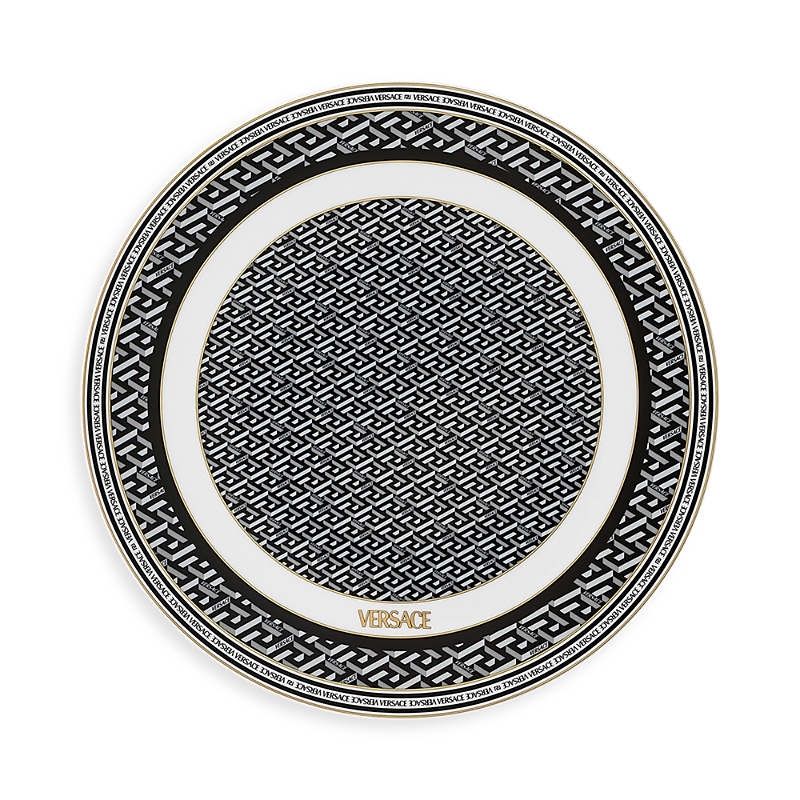 Versace La Greca Signature Service Plate In Black