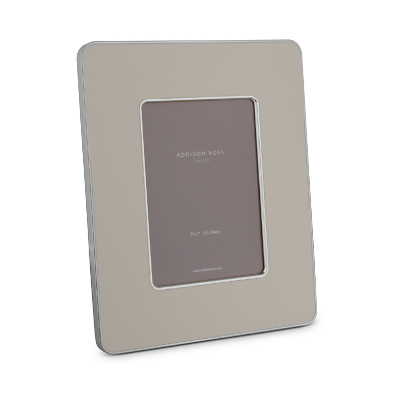 Addison Ross Silver Edged White Studio Enamel Photo Frame, 5 X 7 In Gray
