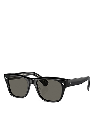 Oliver Peoples Birell Sun Pillow Sunglasses, 52mm In Black/gray Solid
