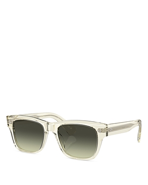 Shop Oliver Peoples Birell Sun Pillow Sunglasses, 52mm In Ivory/green Gradient