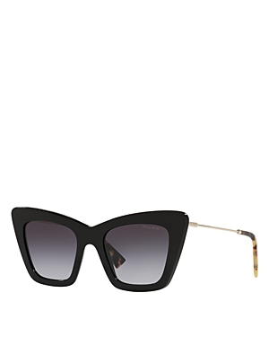 Shop Miu Miu Cat Eye Sunglasses, 50mm In Black/gray Gradient