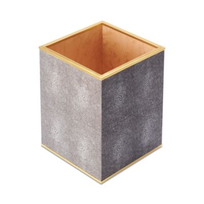 Faux Shagreen Waste Basket