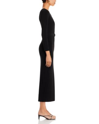 Asymmetric Side Slit Midi Dress