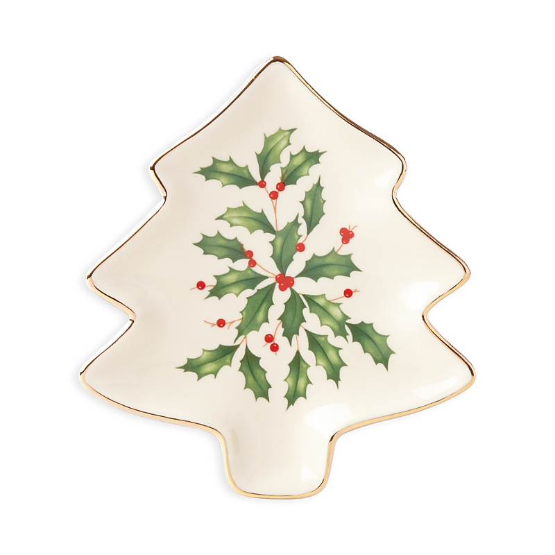 Lenox Hosting The Holidays Tree Plate In Red/green