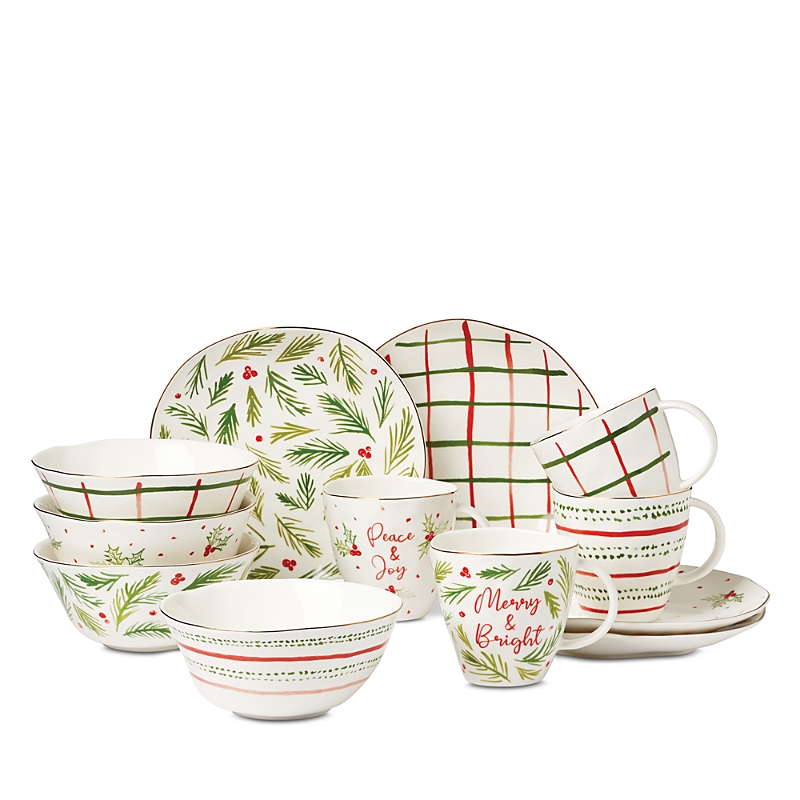 Lenox Bayberry 12-piece Dessert Set In Red/green