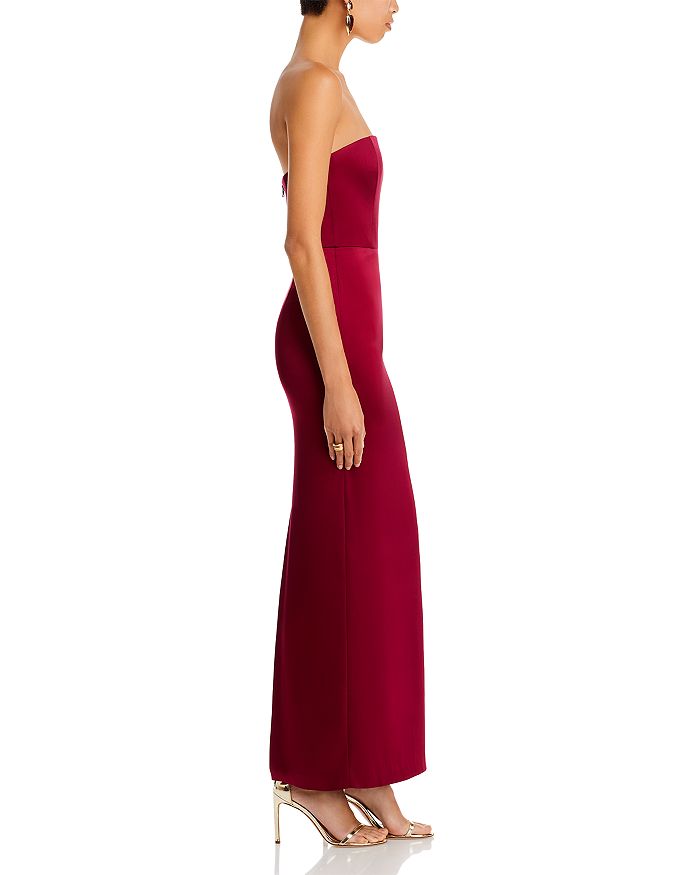Shop Alice And Olivia Doreen Strapless Maxi Dress In Bordeaux