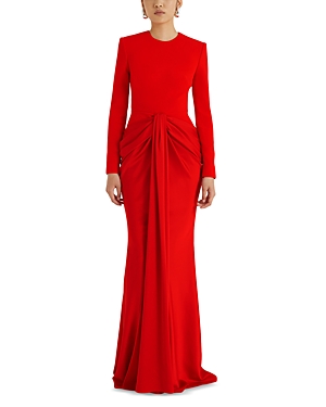 Shop Safiyaa Naira Gown In Cherry Red