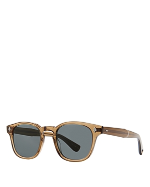 Garrett Leight Ace Square Sunglasses, 47mm In Brown/blue Solidd