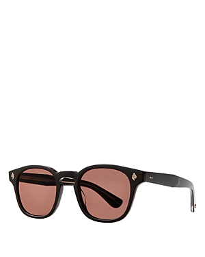 Garrett Leight Ace Square Sunglasses, 47mm In Black/pink Solid