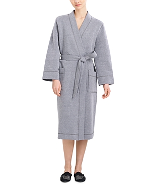 Natori Quilted Infinity Jacquard Dressing Gown In Heather Grey
