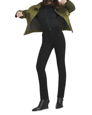 Wren High Rise Slim Straight Jeans in Black