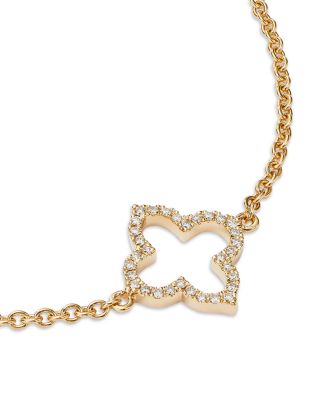 Diamond Clover Station Collection Bracelet in 14K Gold, 0.38 tcw