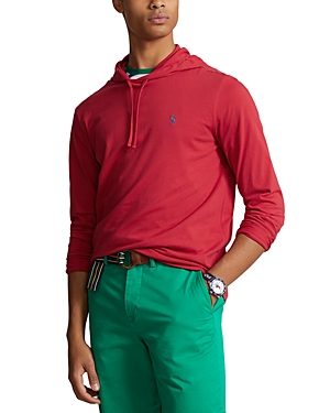 Shop Polo Ralph Lauren Jersey Hooded Tee In Post Red