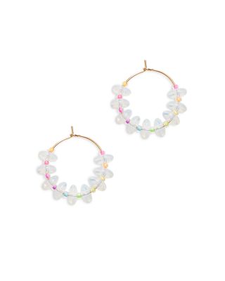 ANNI LU - Ice Ice Beaded Hoop Earrings in 18K Gold Plated