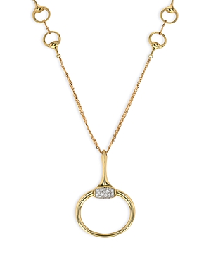 18K Yellow Gold Via Caneva Diamond Horsebit Pendant Necklace, 24