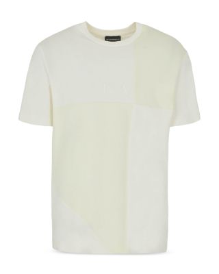 Patchwork Effect Short Sleeve Crewneck Logo Tee