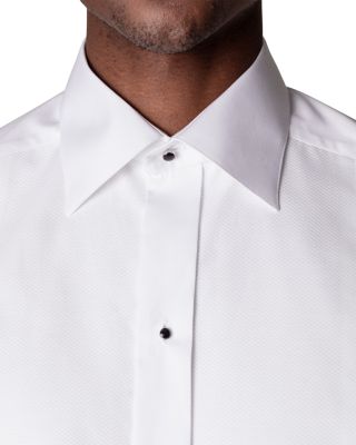 Classic Fit White Piqu&eacute; Formal Shirt