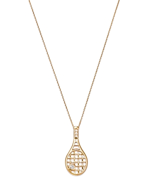 Bloomingdale's Diamond Tennis Racket Pendant Necklace in 14K Yellow Gold, 0.06 ct. t.w.