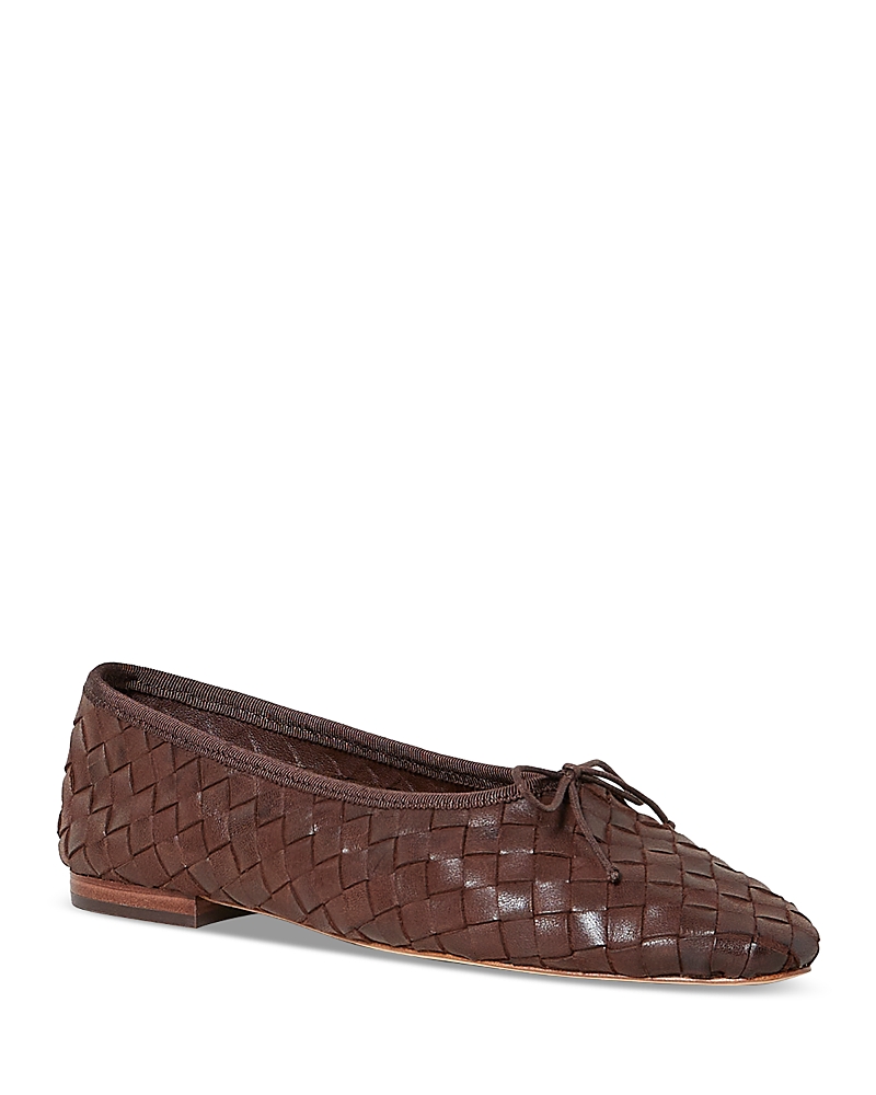 Loeffler Randall Landry Woven Leather Ballerina Flats In Chocolate