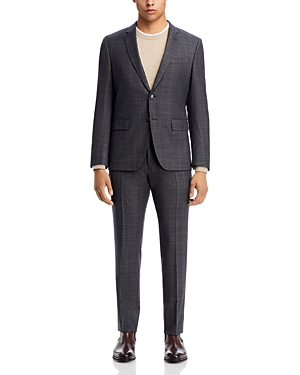 Hugo Boss H-huge Tonal Windowpane Slim Fit Suit In Medium Grey