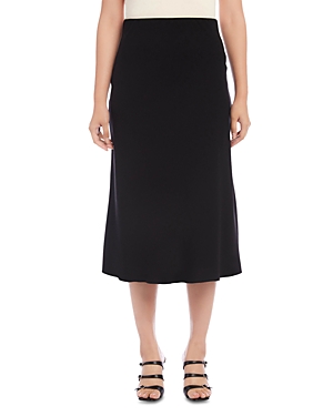 Shop Karen Kane Bias Cut Midi Skirt In Black
