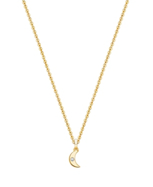 Tiny Blessings Girls' 14k Gold Diamond Over The Moon 13-14 Necklace - Baby, Little Kid, Big Kid In 14k Yellow Gold