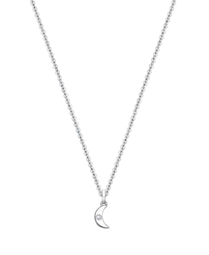 Tiny Blessings Girls' 14k Gold Diamond Over The Moon 13-14 Necklace - Baby, Little Kid, Big Kid In 14k White Gold