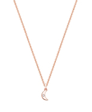 Tiny Blessings Girls' 14k Gold Diamond Over The Moon 13-14 Necklace - Baby, Little Kid, Big Kid In 14k Rose Gold