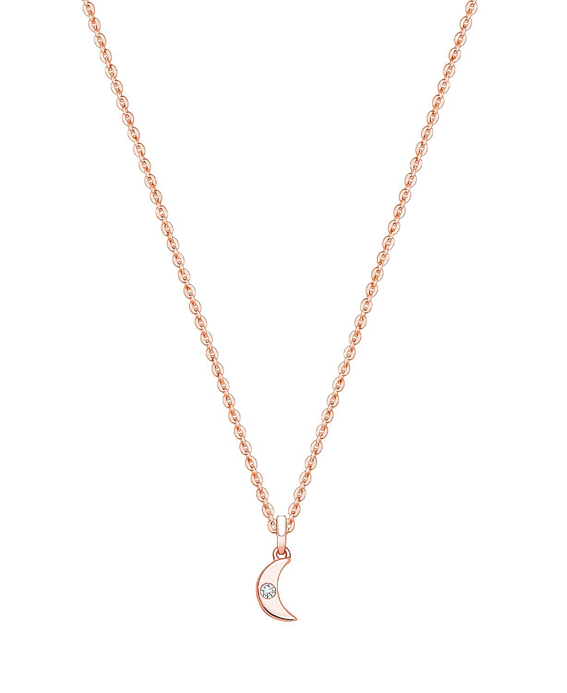 Tiny Blessings Girls' 14K Gold Diamond Over the Moon 13-14 Necklace - Little Kid, Big Kid