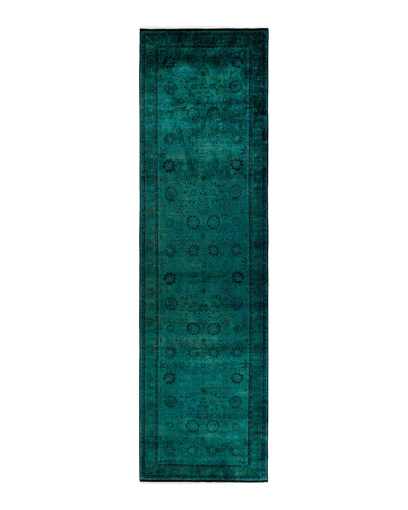 Bloomingdale's Fine Vibrance M1567 Runner Area Rug, 4' X 15' In Green