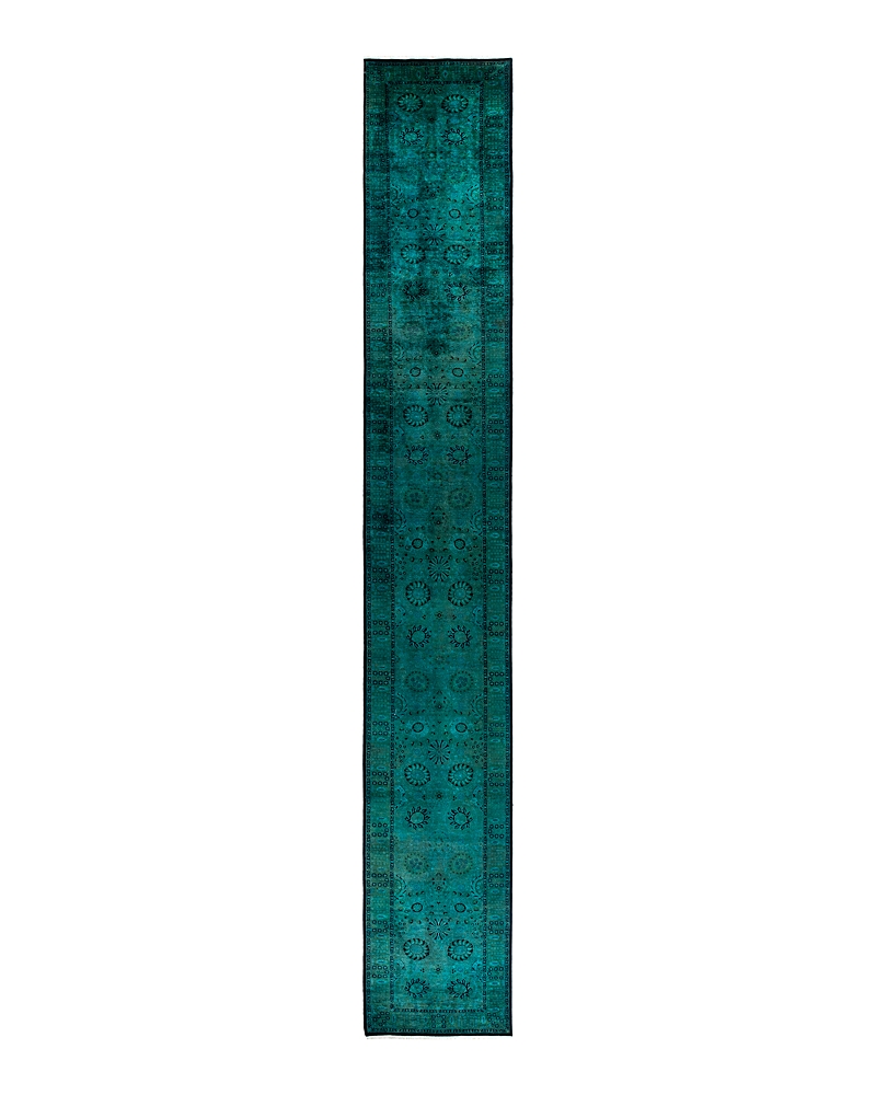 Bloomingdale's Fine Vibrance M1516 Runner Area Rug, 3'2 X 22'1 In Light/blue