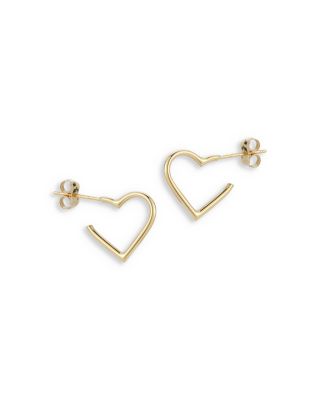 Moon & Meadow 14K Yellow Gold Small Heart Hoop Earrings