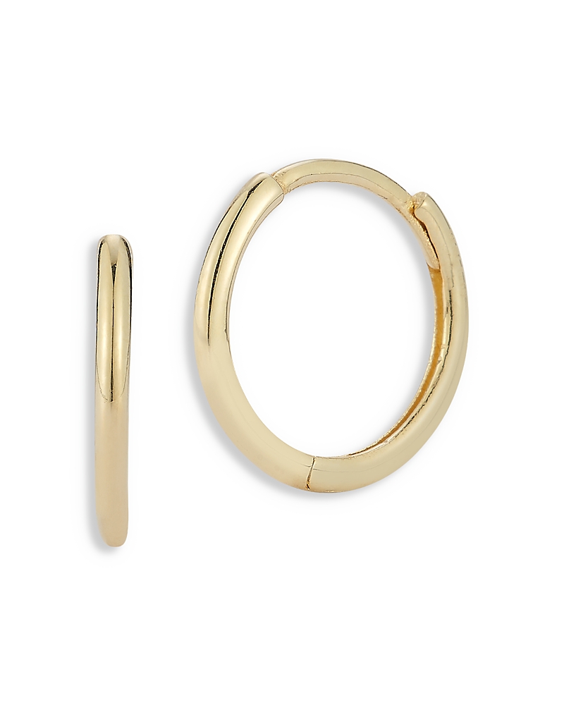 Moon & Meadow 14k Yellow Gold Thin Polished Huggie Hoop Earrings In Gold