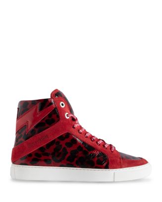 Zadig & Voltaire Women's High Flash Red Leopard Print High Top