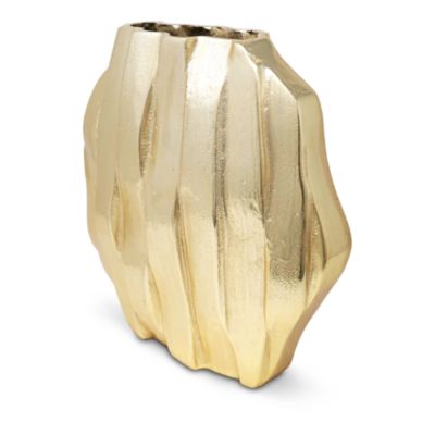 Classic Touch - Gold Tone Dimensional Vase, 11"