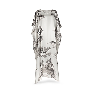 Gingerlily X Sheila Bridges Harlem Toile Silk Kaftan In Ivory