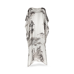 Shop Gingerlily X Sheila Bridges Harlem Toile Silk Kaftan In Ivory