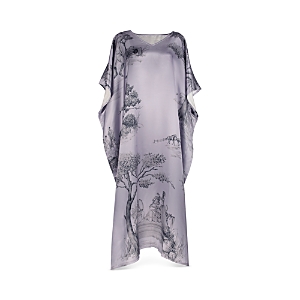 Gingerlily X Sheila Bridges Harlem Toile Silk Kaftan In Lilac