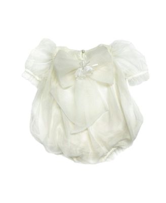 Petite Maison Kids - Unisex Bella Buttermilk Tulle Romper with Faux Pearl Beading