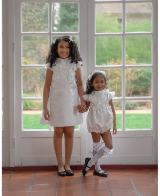  Girls' Butterfly White Satin Ceremony Dress - Baby, Little Kid, Big Kid