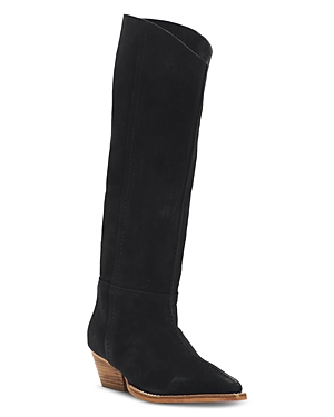Shop Free People Women's Sway Suede Slouch Boots In Black
