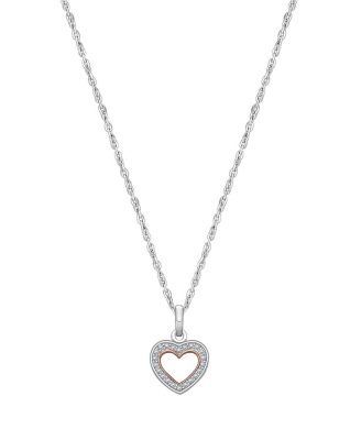Tiny Blessings Girls' Sterling Silver Rosabella Heart Silhouette 13-14 Necklace - Little Kid, Big Kid