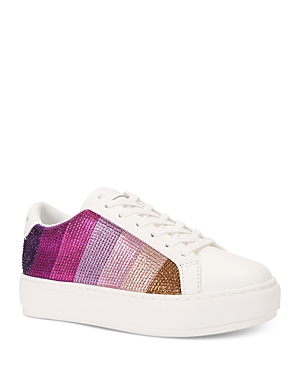 Shop Kurt Geiger Women's Laney Crystal Stripe Low Top Sneakers In Pink