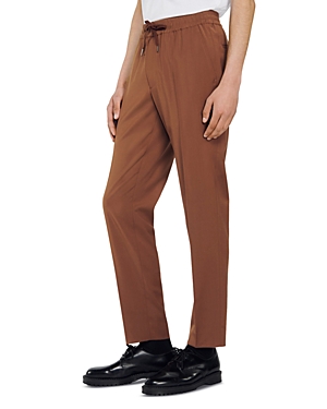 Sandro New Alpha Drawstring Trousers In Brown