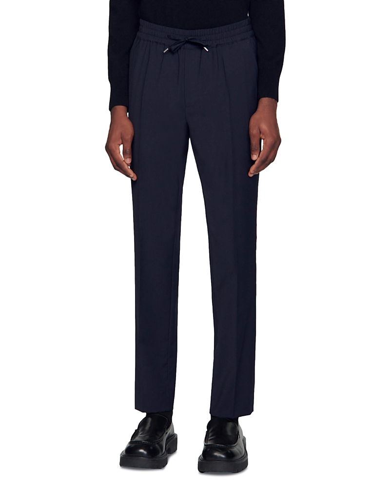 Sandro Drawstring-waist Trousers In Blue