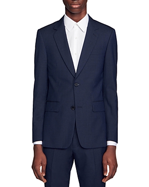 Sandro Classic Fit Formal Wool Tweed Suit Jacket