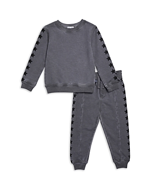 Splendid Boys' Star Print Sweatshirt & Jogger Pants Set - Little Kid In Washed Gray