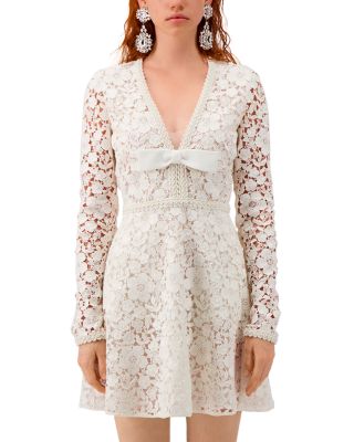 Giambattista Valli Lace Mini Dress In Ivory
