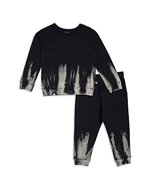 Splendid Boys' Bleach Dye Sweatshirt & Jogger Pants Set - Little Kid In Black